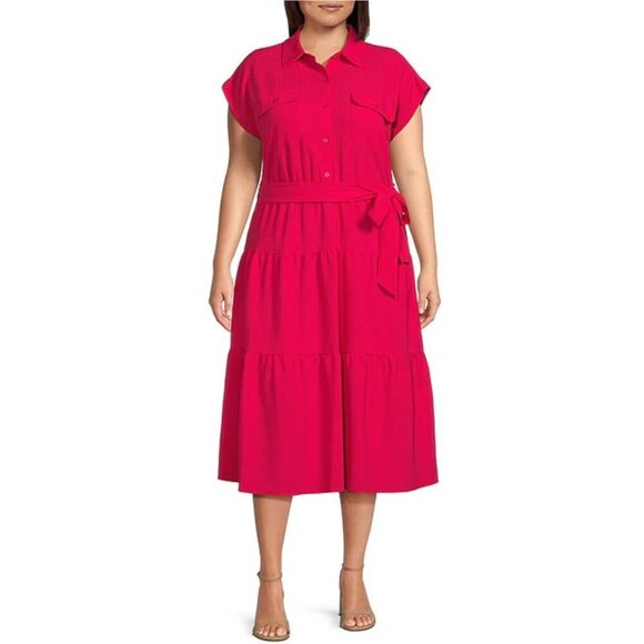 Dkny Pink Midi Dress Elegant and Versatile - Picture 1 of 1